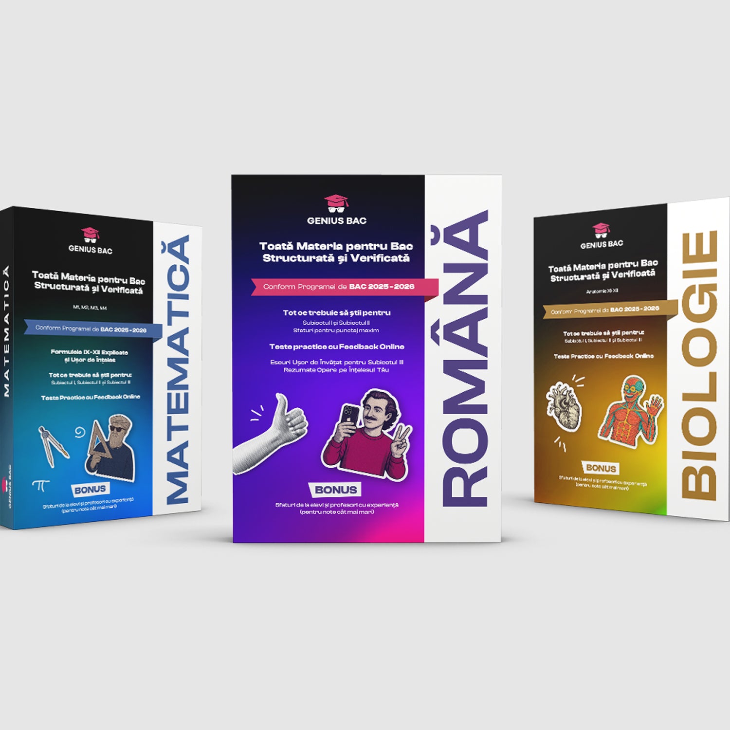 Pachet Bacalaureat (Română + Matematică + Biologie XI-XII)