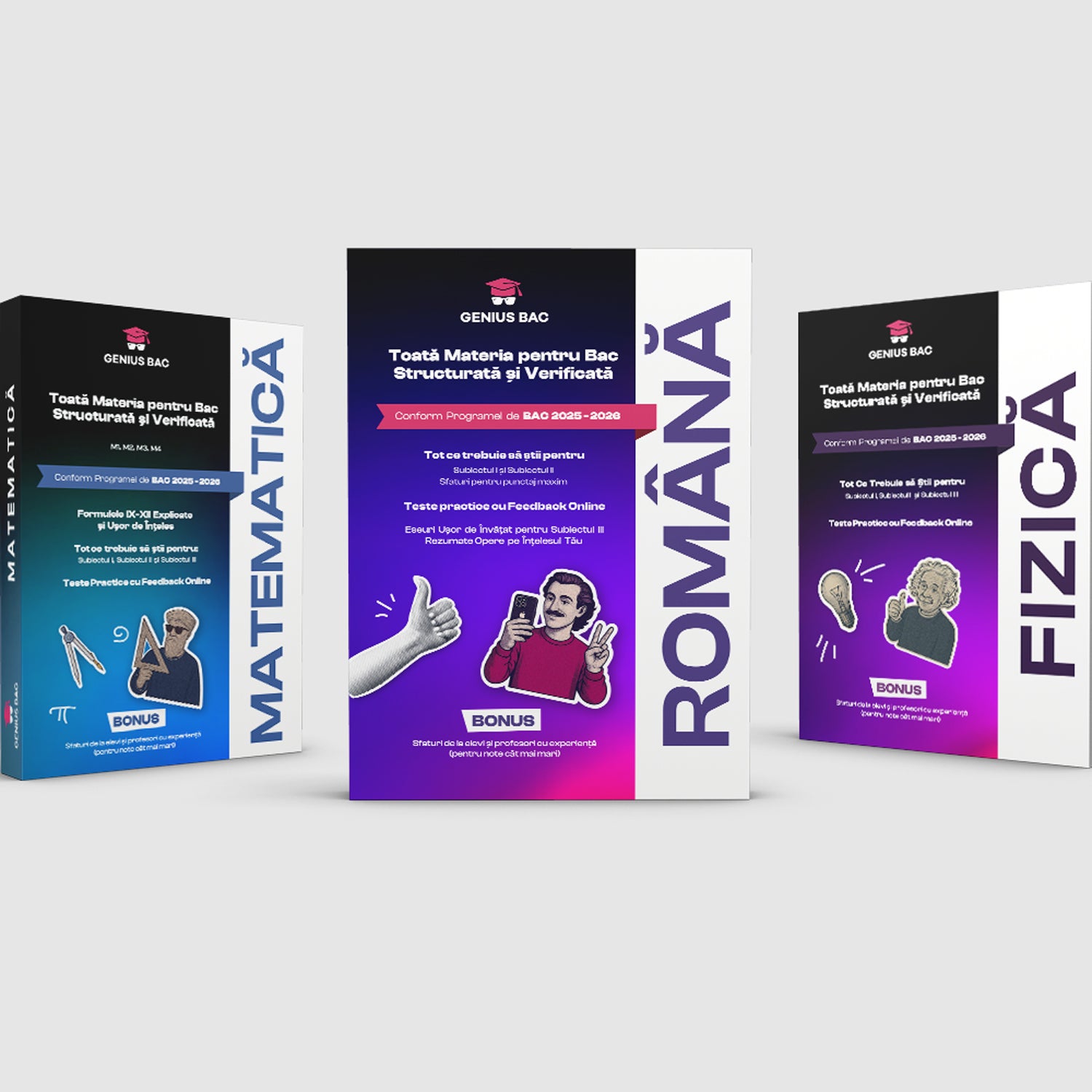 Pachet Bacalaureat (Română + Matematică + Fizică)