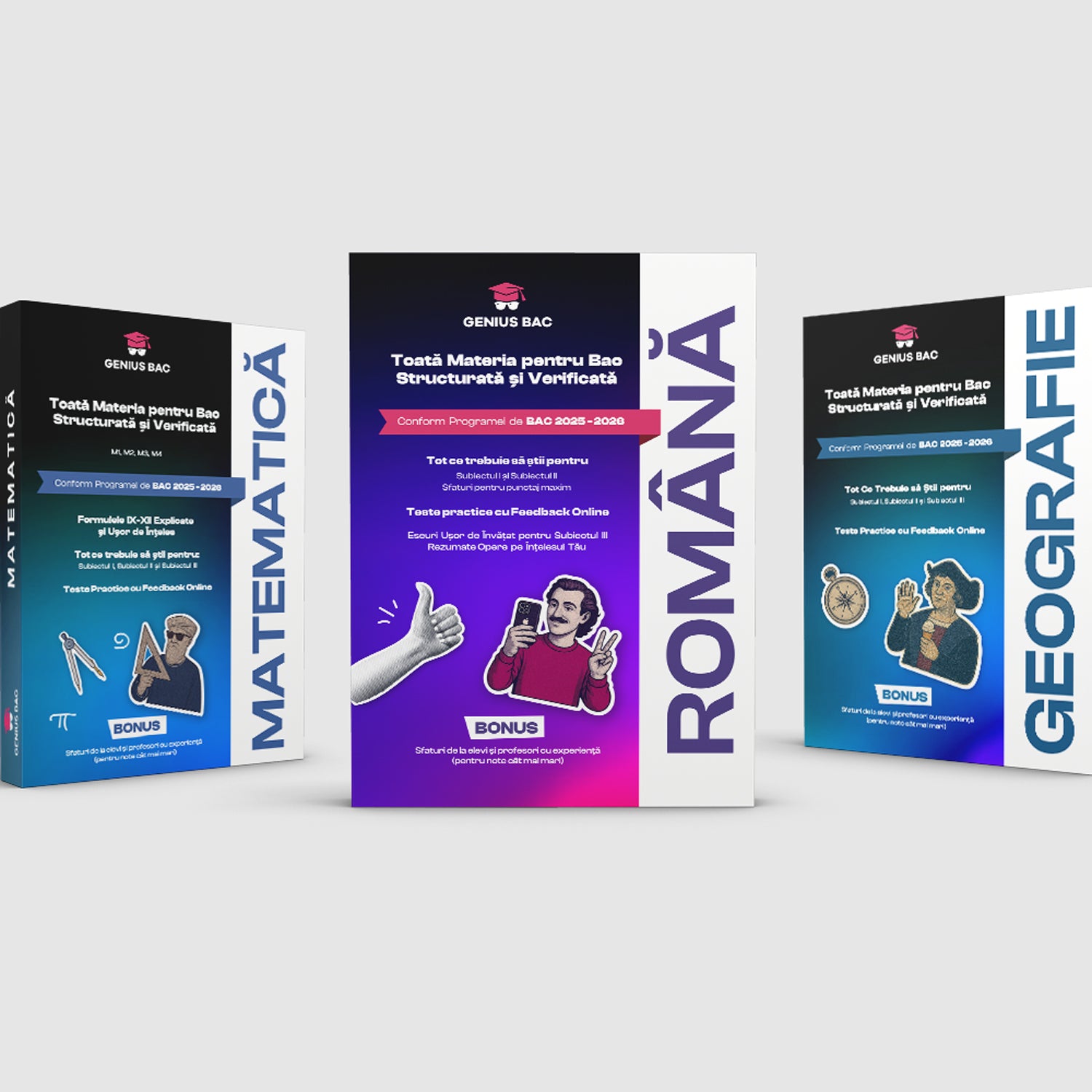Pachet Bacalaureat (Română + Matematică + Geografie)
